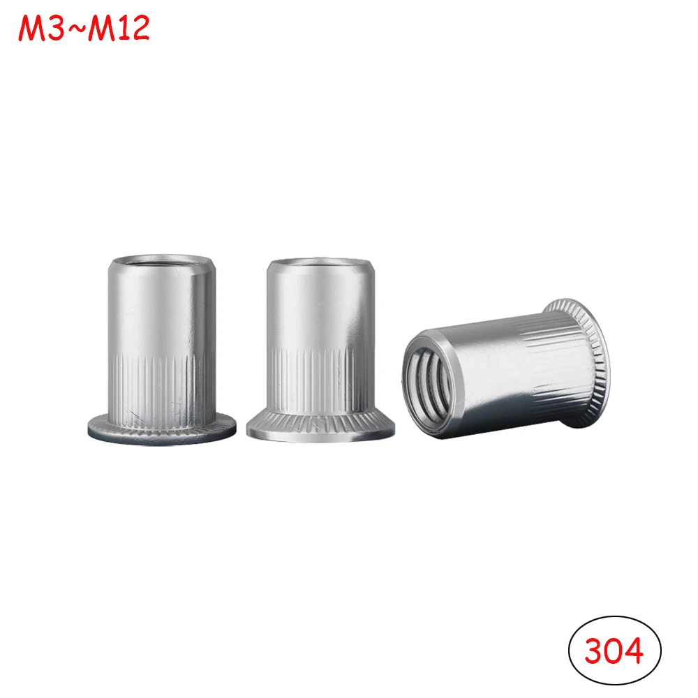 

304 Stainless Steel Rivet Nut Rivet National Standard Flat Head Rivet Socket Rivet Nut M3 M4 M5 M6 M8 M10 M12