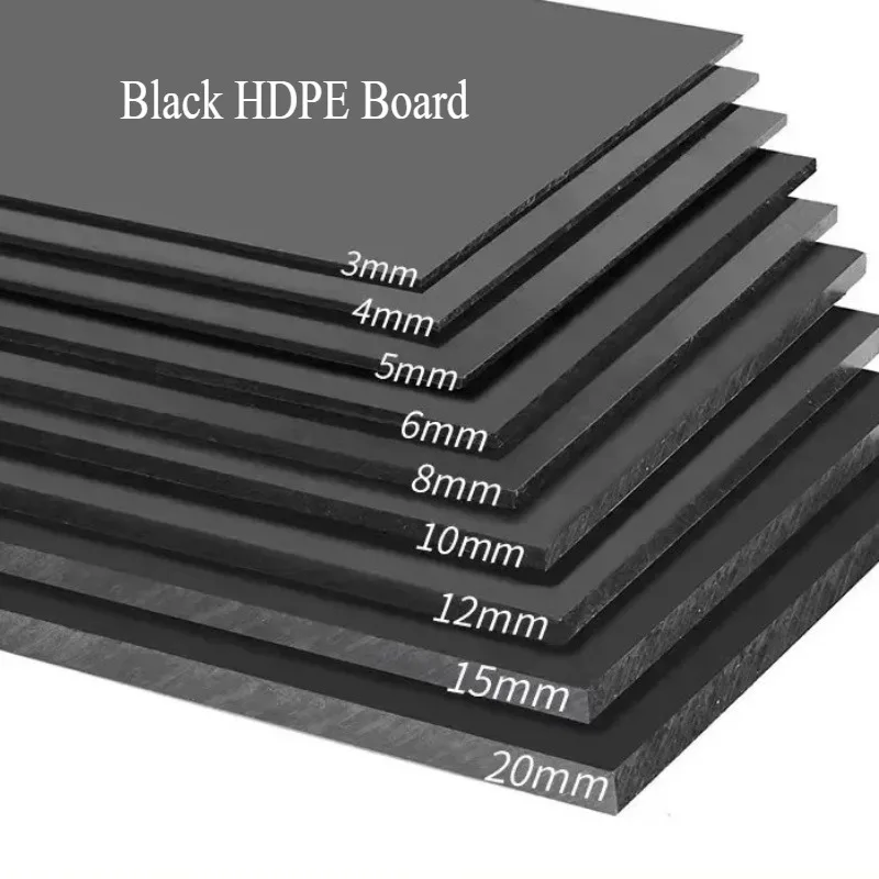 Weiyi Thick 3mm 4mm 5mm 6mm 8mm 10mm~20mm Black Hdpe Board Wear Resistant Pe Polyethylene Square Board Engineering Plastic Board