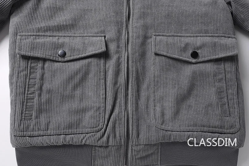 Men Corduroy Winter Coats Fleece Down Jackets Casual Jaquetas New Fashion Male Thicker Warm Parkas Short Winer Jackets Size 5XL