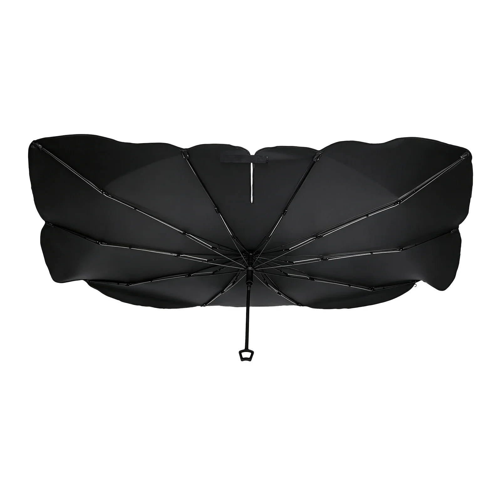 WMPHE Windshield Sun Shade Umbrella Compatible with Tesla Model 3 & Model Y–Open-End Design Extra-Thick Titanium Silver Coating
