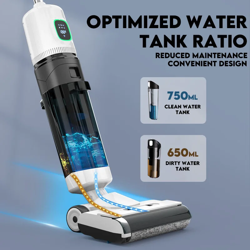 Самоочищающийся беспроводной пылесос для влажной и сухой уборки, бытовой напольный пылесос с мойкой воды, универсальная функция для влажной и сухой уборки