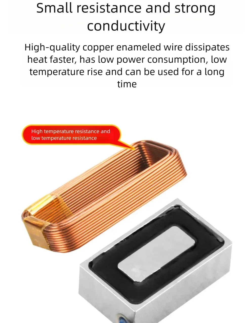 Square Cup-Type Electromagnet High Magnetic Force Waterproof Purple Copper Coil DC24V Strong Suction up to 10KG