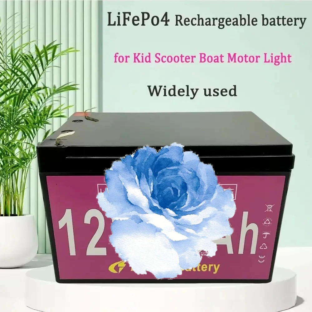 LiFePo4 12V 20AH Battery Pack 20000mAh Lithium Iron Phosphate Battery Built-in BMS 12.8V for Kid Scooter Boat Motor Light