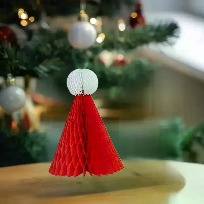 2025-2026 زينة عيد الميلاد ورقة العسل الكرة للطي شجرة عيد الميلاد ثلاثية الأبعاد زخرفة ديكورات منزلية لحفل الزفاف سطح المكتب حلية