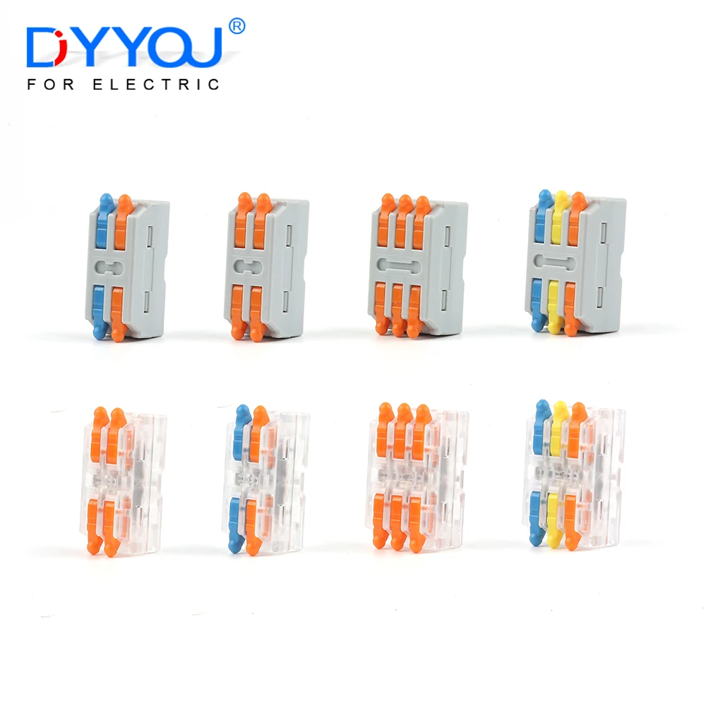 25/50/100Pcs Quick Butt Wire Connector 2/3 Pin Splicing Terminal Blocks Home Electric Compact Conductor Connectors For 28-12AWG