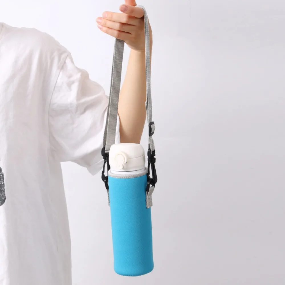 Neoprene Crossbody Water Cup Bags Wth Shoulder Strap Insulated Water Bottle Holder Reusable Thermos Cup Pouch Outdoor