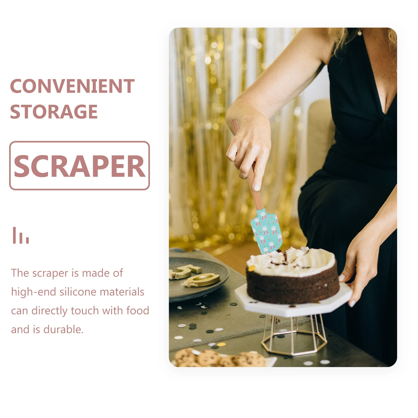 

4pcs Silicone Spatula Easter Scraper Wood Handle Butter Spreader Baking Supply Cake Tool Cream Pastry Kitchen Gadgets Food