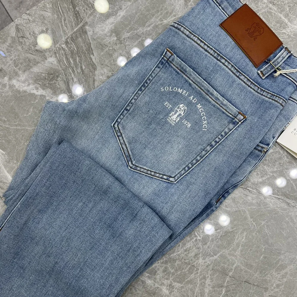 BILLIONAIRE BLKA CPTG  Jeans Thin Cotton Men 2024 Spring Summer new elastic outdoors High Quality Big Size 29-40 Long Pants