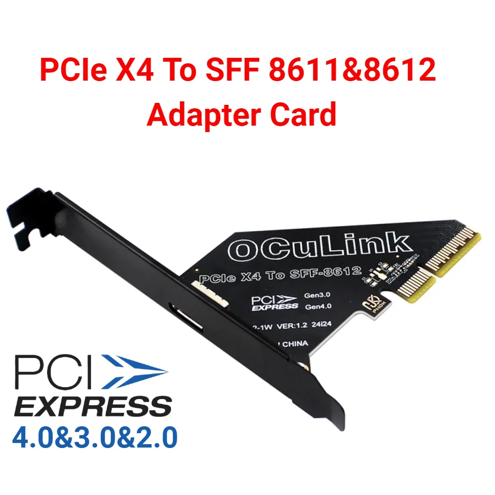 PCIe X16 zu SFF 8611 & 8612 Adapterkarte PCIe 4.0X4 zu Oculink Adapter PCle4.0 PCIe X1 SSD zu U.2 OCUlink SFF-8612 Adapterkarte