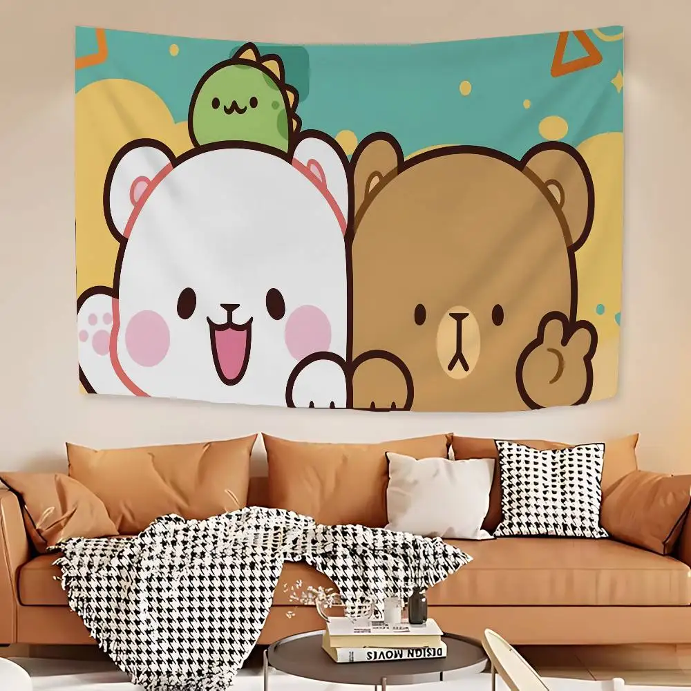 M-Mochas M-Milk Bear Cartoon Tapestry Art Science Fiction Room Home Decor Wall Hanging Home Decor