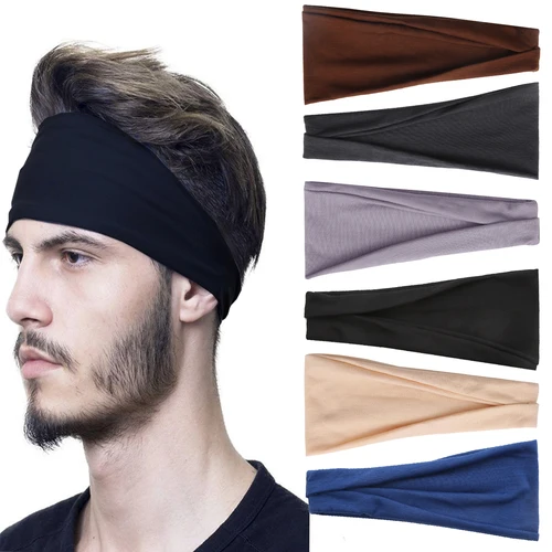 Imagen 2 del producto Diademas elásticas deportivas para hombres y mujeres, bandas para el cabello para correr, diademas deportivas al aire libre, accesorios antideslizantes para el cabello