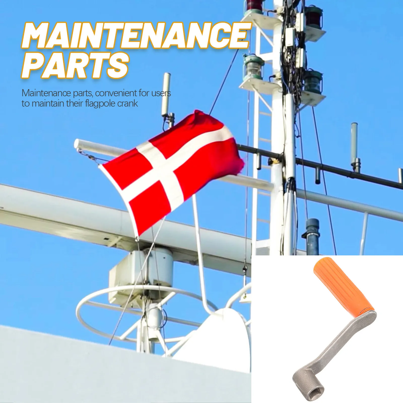 Manual Hand Crank Flag Elevator for Boats Flagpole Lifter Tool Iron Plastic Material Easy Maintenance Flag Accessory Winch