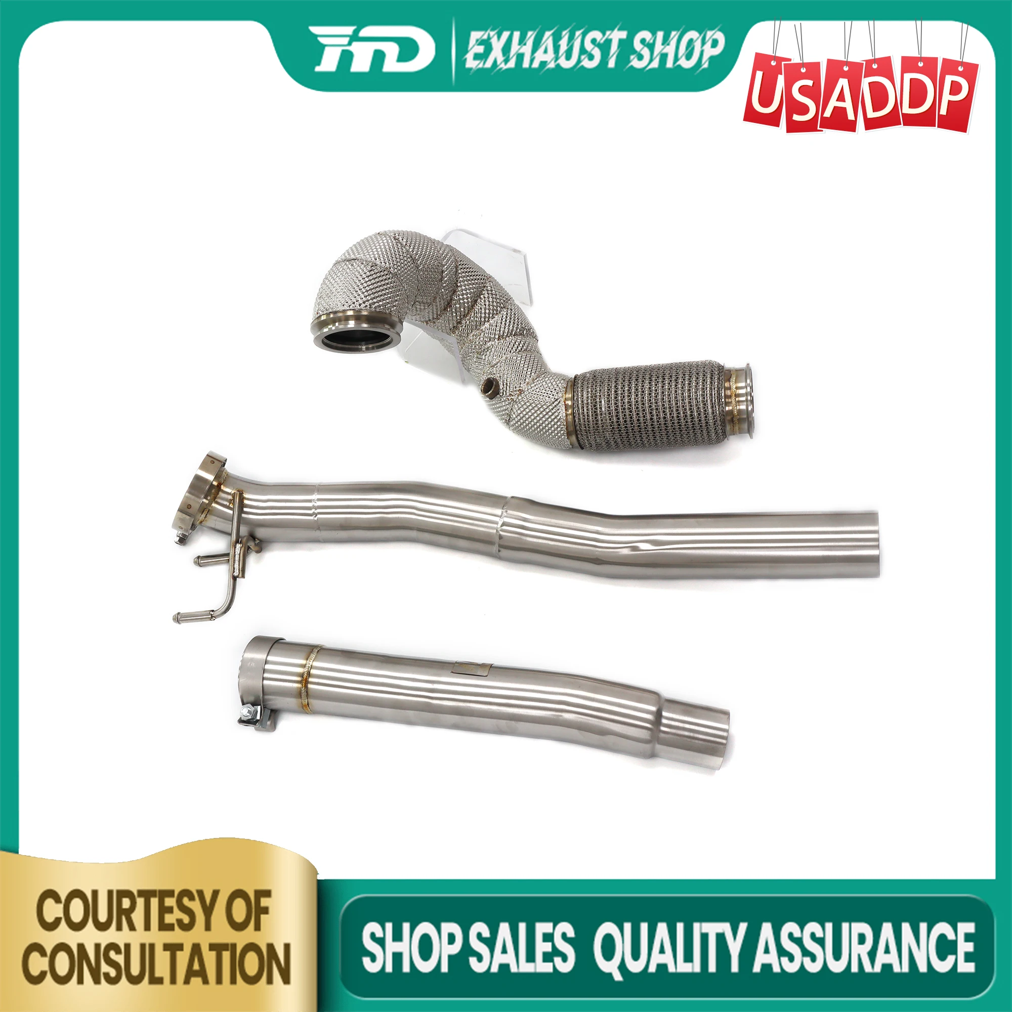 

HMD Exhaust system for Volkswagen Golf R MK7 2.0T Stainless steel with Heat shield Downpipe Increased horsepower