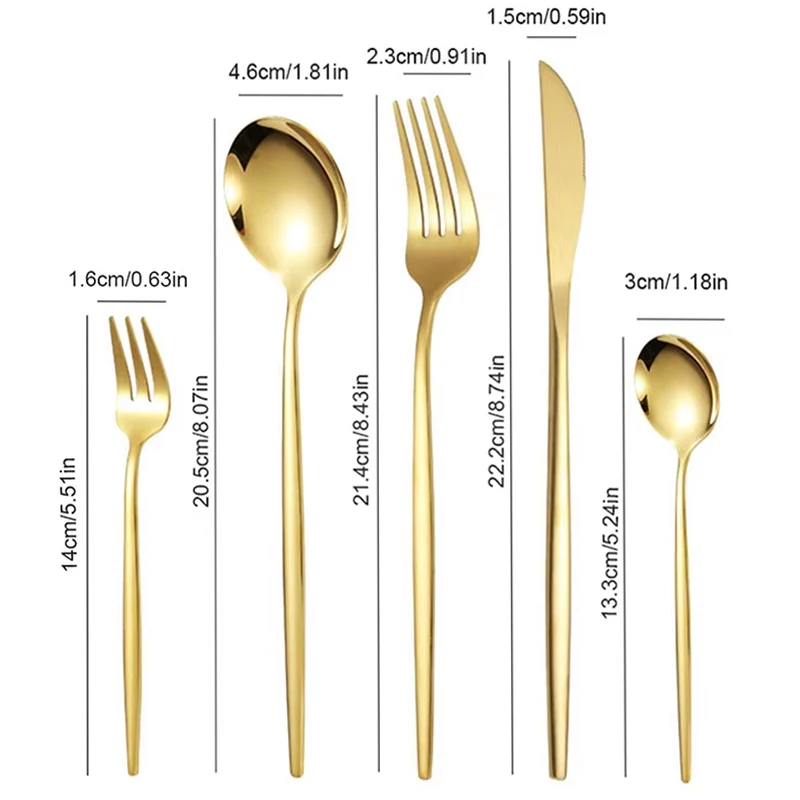 Luxury Gold Stainless Steel Cutlery 5