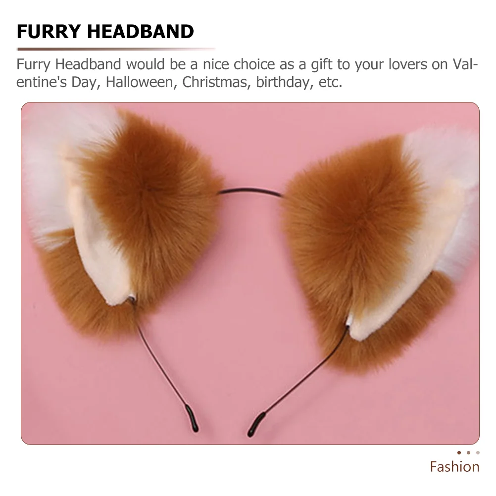 Diadema peluda con orejas de gato, diadema con orejas de animales, accesorio de Cosplay, accesorio femenino elegante para fiesta de Halloween