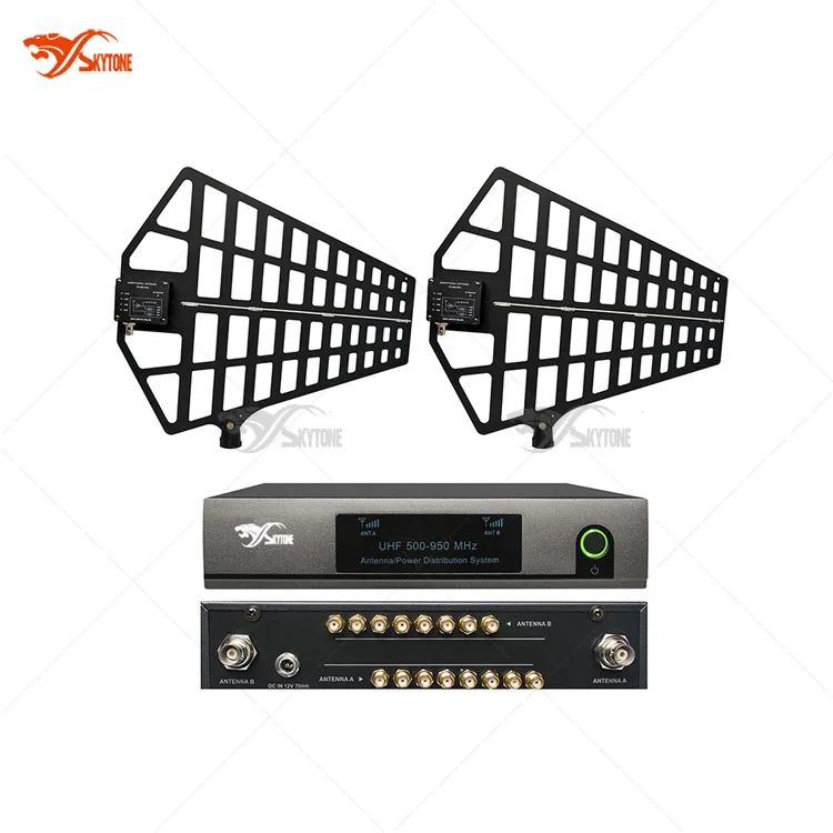 

UA868 Pro Audio 8 Channel Signal Booster Antenna Amplifier Distribution System Splitter 500-950Mhz