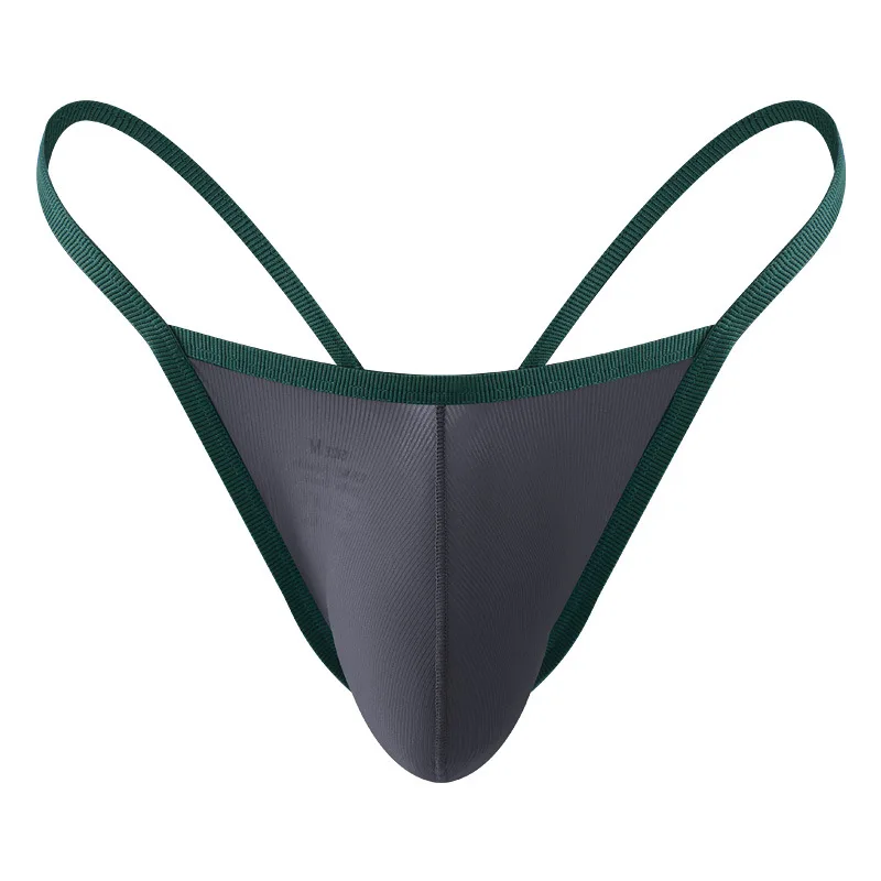 Men's underwear low-rise single-cube summer sexy quick-drying breathable T-pants ice silk seamless one-piece thong cw80114