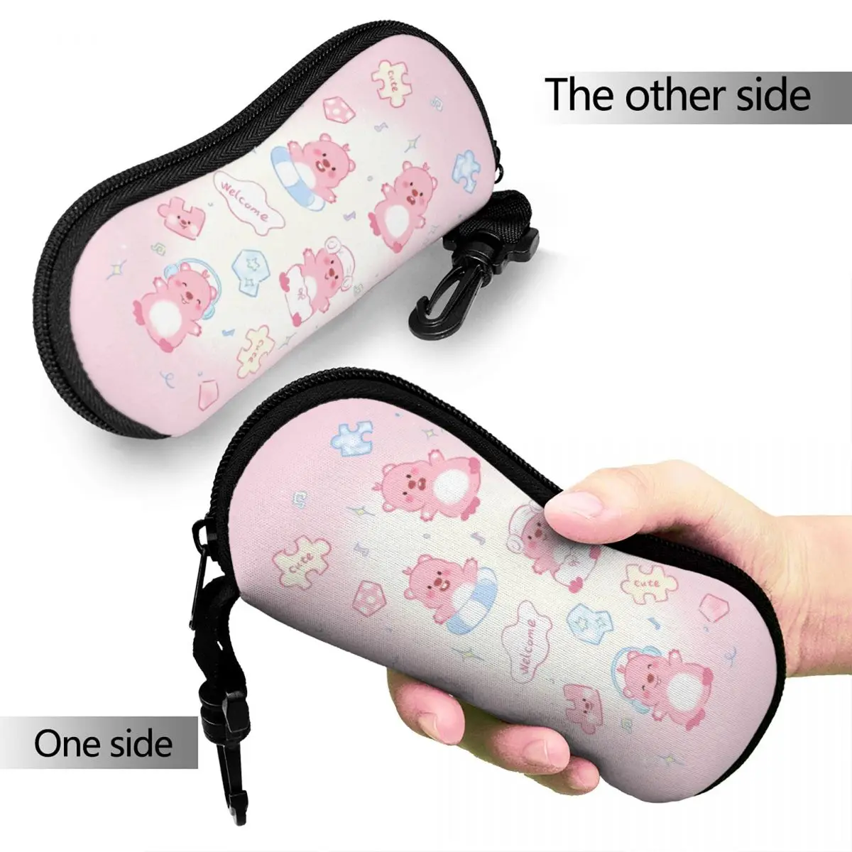 Kawaii Loopy Cartoon Beaver Glasses Case Anti-Fall Box Cute Reading Storage Box Ins Eye Contacts Case