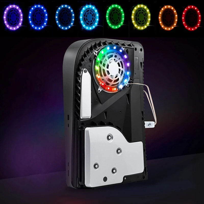 8 Color Host Light Strip LED Sticker Console Light Bar Decals With Remote Control For PS5