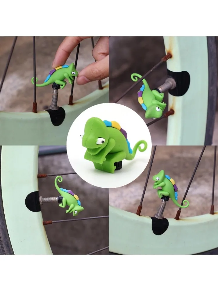 AliExpress NONE Bicycle Valve Caps Silicone Cartoon Chameleon Waterproof Valve Cover Mountain Bike Decoration Riding Equipment Air Nozzle Cap
