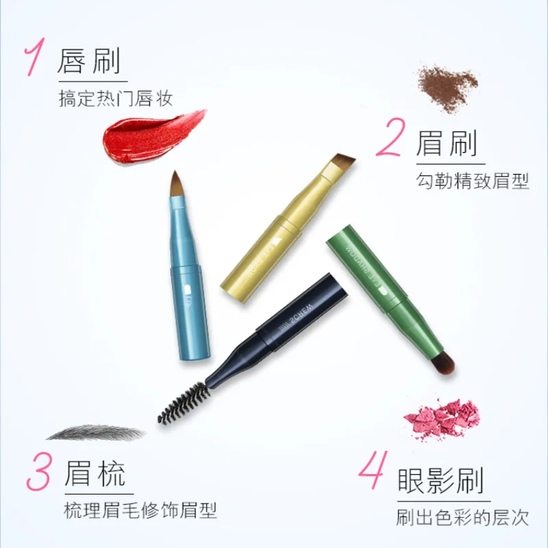 Nuevas herramientas de belleza, brocha de maquillaje multifuncional, brocha de maquillaje portátil, artefacto de reparación, brocha Cuatro en Uno