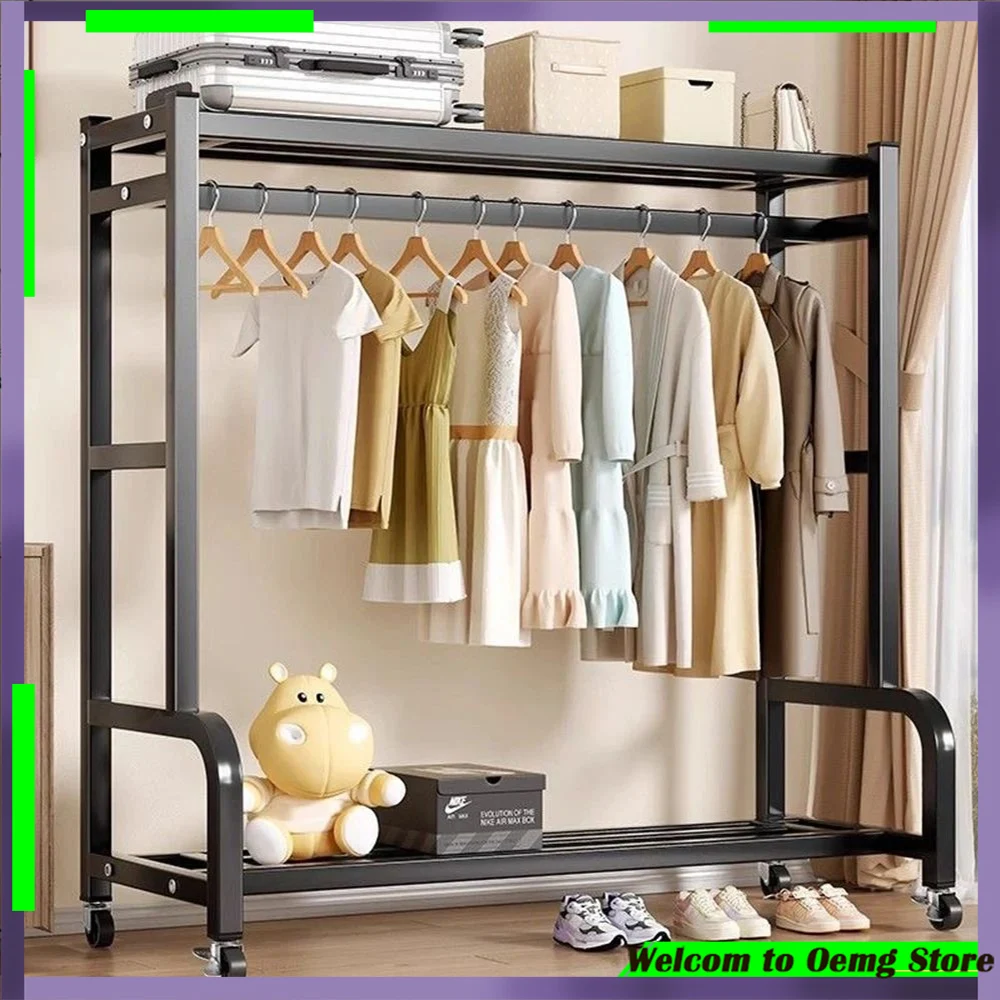 

Sturdy Minimalist Black Clothes Rack With Wheels Heavy Duty Design Stylish Storage Solution For Bedroom And Home Accessories