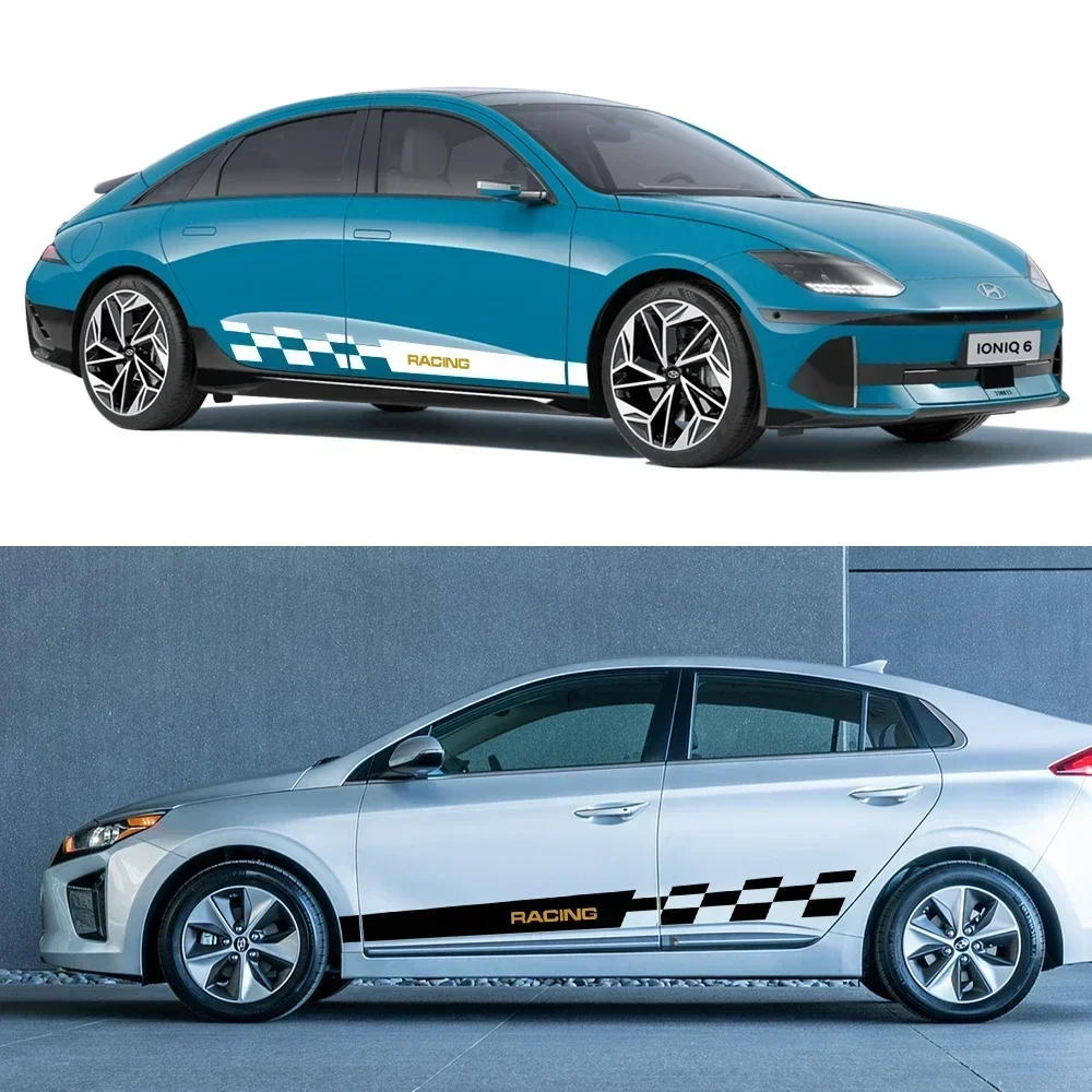 

2PCS Car Door Side Skirt Sticker Decor Exterior Waterproof Protective Decal For Hyundai Ioniq 5 6 7 N Line 2021 2022 2023 2024