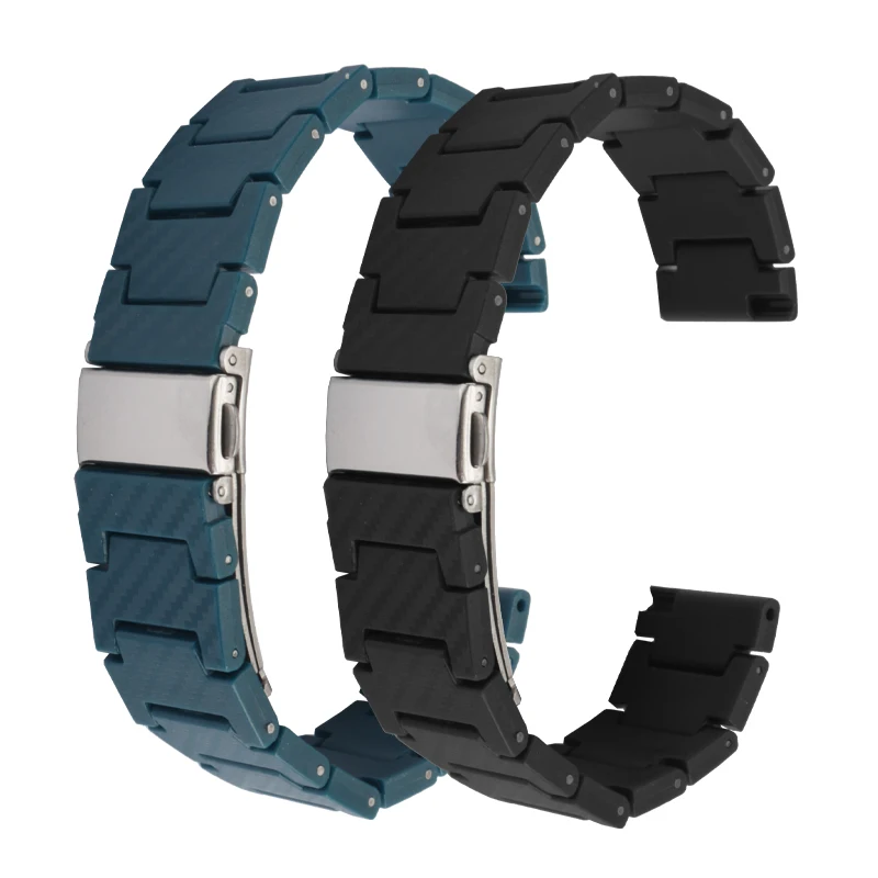 สายนาฬิกาข้อมือคาร์บอนไฟเบอร์สำหรับ Samsung Galaxy Watch 4สร้อยข้อมือคลาสสิกบนนาฬิกา Huawei GT3 GT2 amazfit GTR
