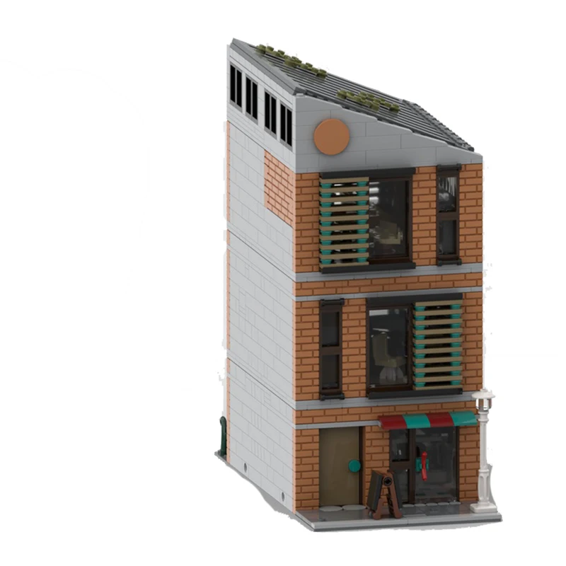 MOC City Street View Compact Brick Lofts Model Building, Model Building, Modern Industrial Building Collection Toy Gifts