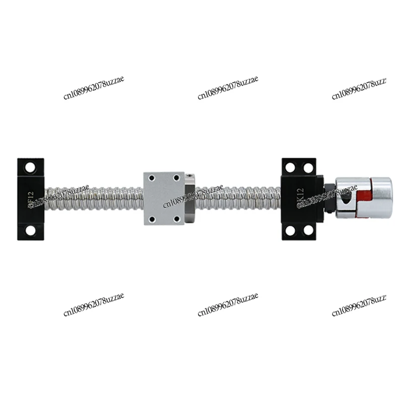 5mm Lead Bearing Steel Ball Screw Set SFU2005 with Single Ball Nut BKBF15 Connecting Nut Housing, 1000mm