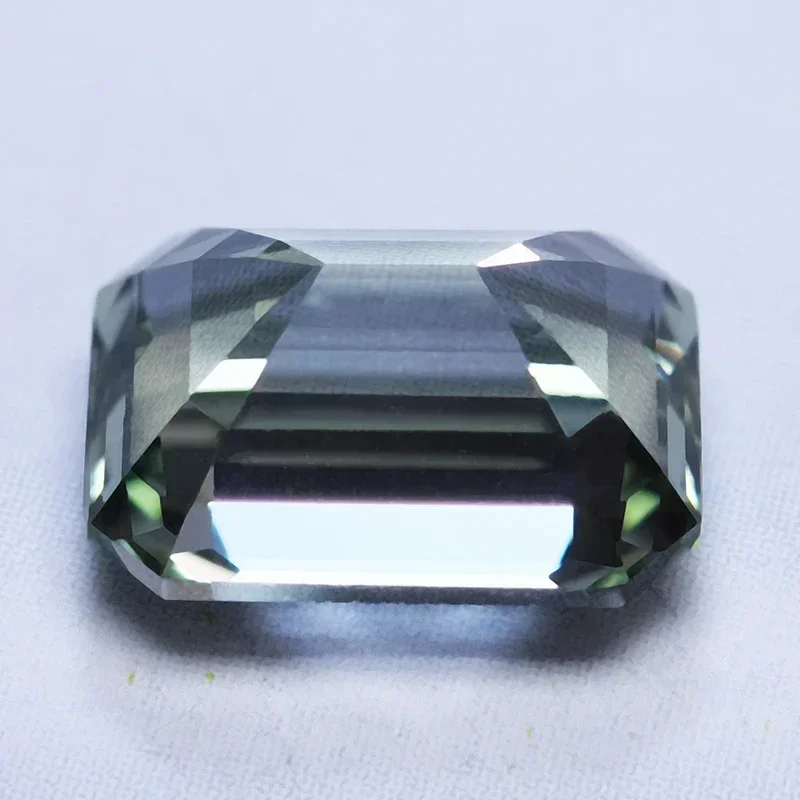 Top Lab Grown Sapphire Emerald Cut Green Color VVS1 Gemstone Charms DIY for Jewelry Making Materials Selectable AGL Certificate