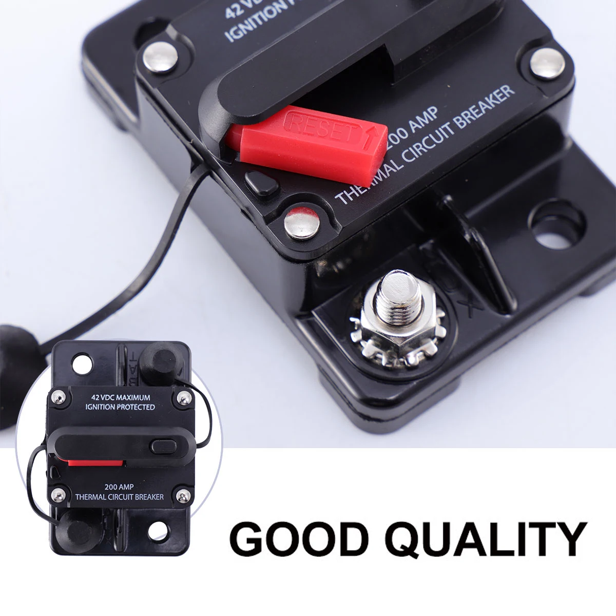

Auto Reset Circuit Breaker Waterproof Fuse for Boat Trolling Motor RV UTV Truck Inline Protection Panel Wall Mounting Durable