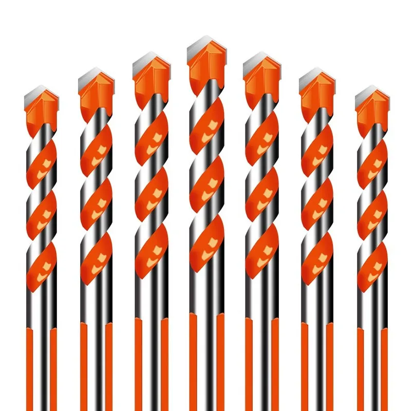 6-8mm Hreaded Triangle Tungsten Steel Wall Tile Concrete Drilling Bit Household Marble Overlord Drill Hand Electric Drill
