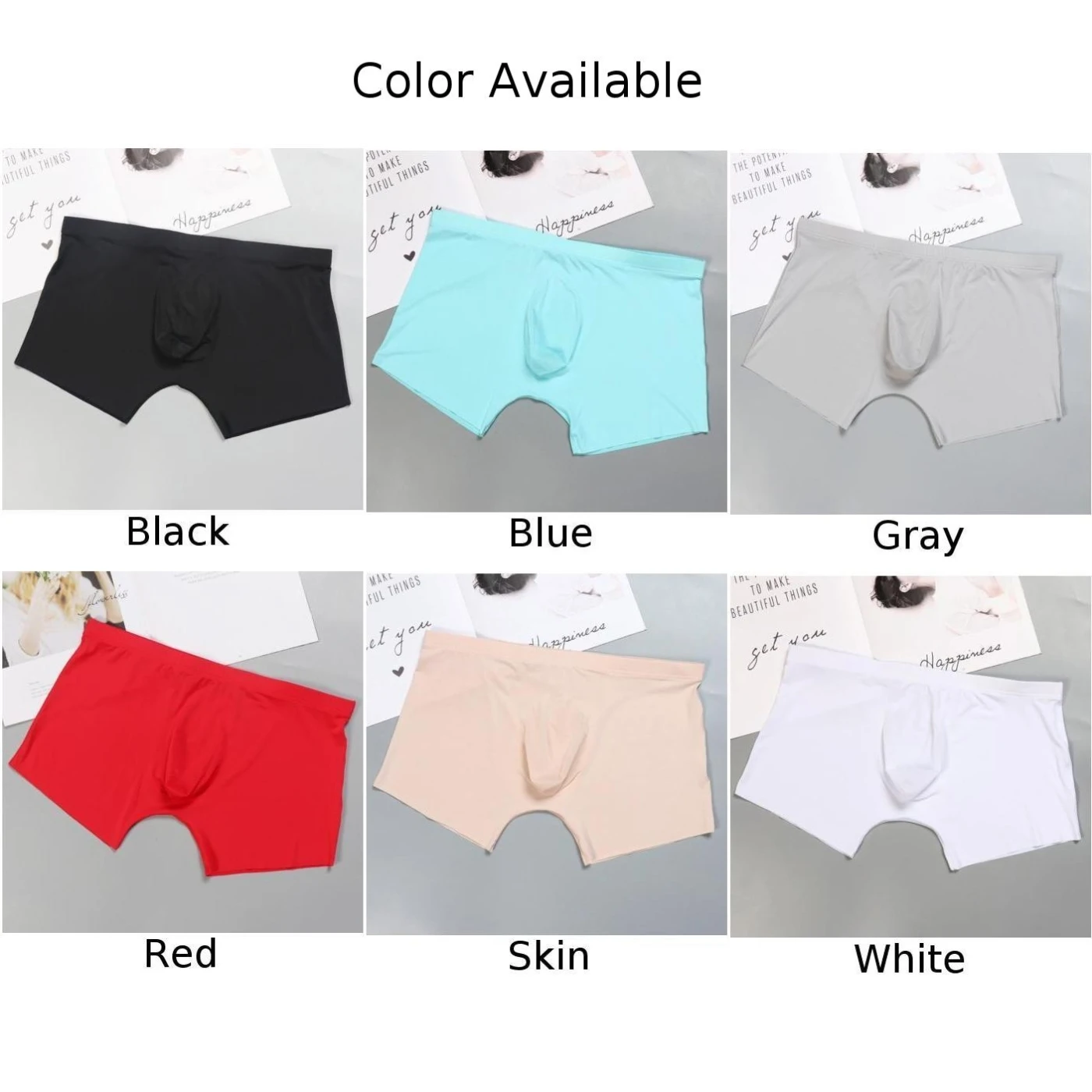 Men\'s Daily Ice Silk Skin Friendlys Briefs Smooth Seamless Shorts Comfortable Soft Underpants Elastic Casual Panties