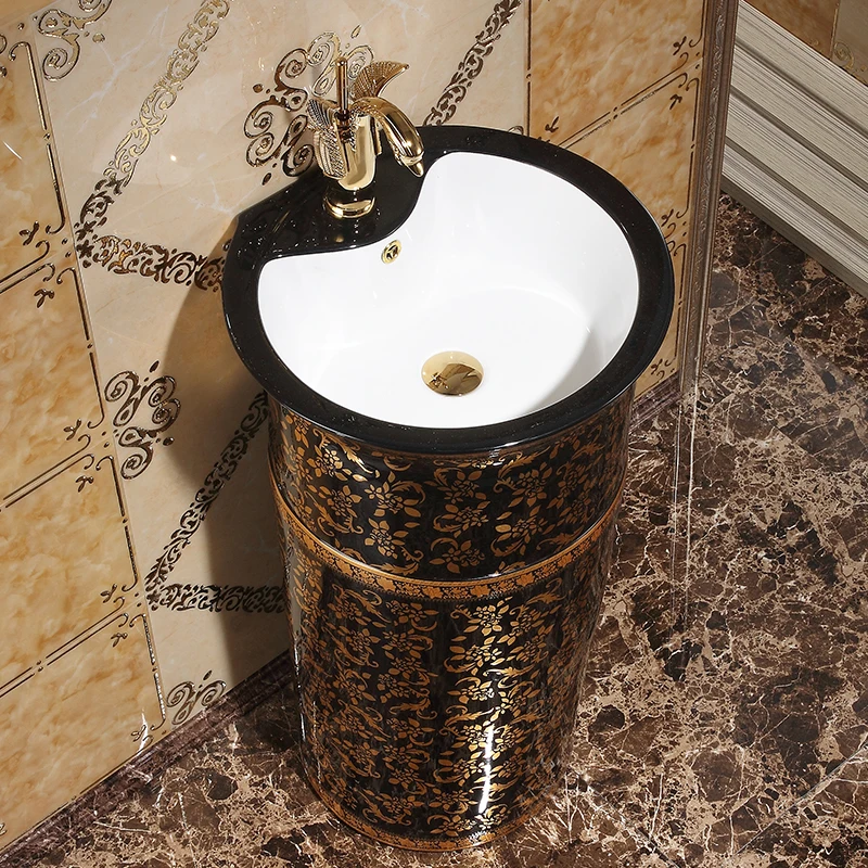 Bacia Coluna Clássica, Lavatório Preto, Cor