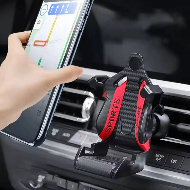 For iphonesamsung mi Racing seat design car phone holder Mount stand suction cup smartphone mobile cell support in car bracket
