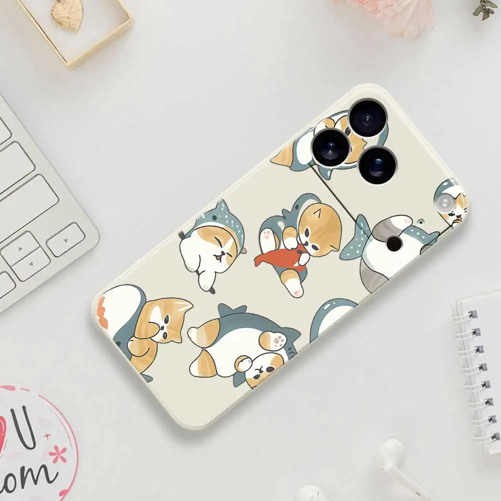 Cute Cat Pattern Phone Case For iPhone 17 Pro Max 17 Air 16 15 14 Plus 13 12 11 Pro Max XS Max XR 7 8 Plus 16E Silicone Cover