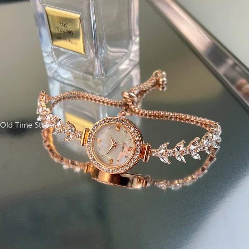 

Women's Watch Brand Diamond Bracelet Watch Small Quartz Female Watch Fashionable, Elegant, Light Luxury