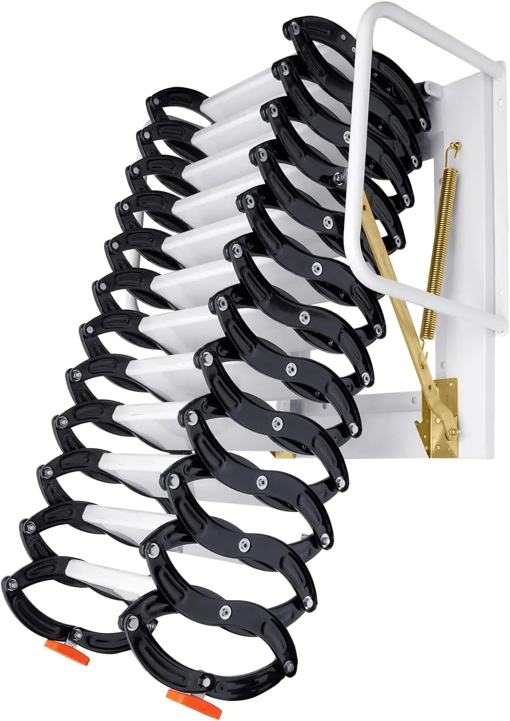 Wall-Mounted Retractable Attic Stair,12 Pedals Attic Ladder Telescopic Ladder,Attic Ladder Pulldown Folding Stairs