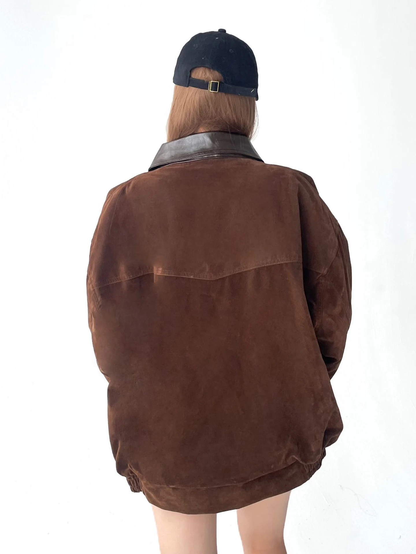 Retro American Suede Workwear Collar Jaet Winter Thiened ort Coat Couple Matching Faux Fur Outerwear Polyester Blend