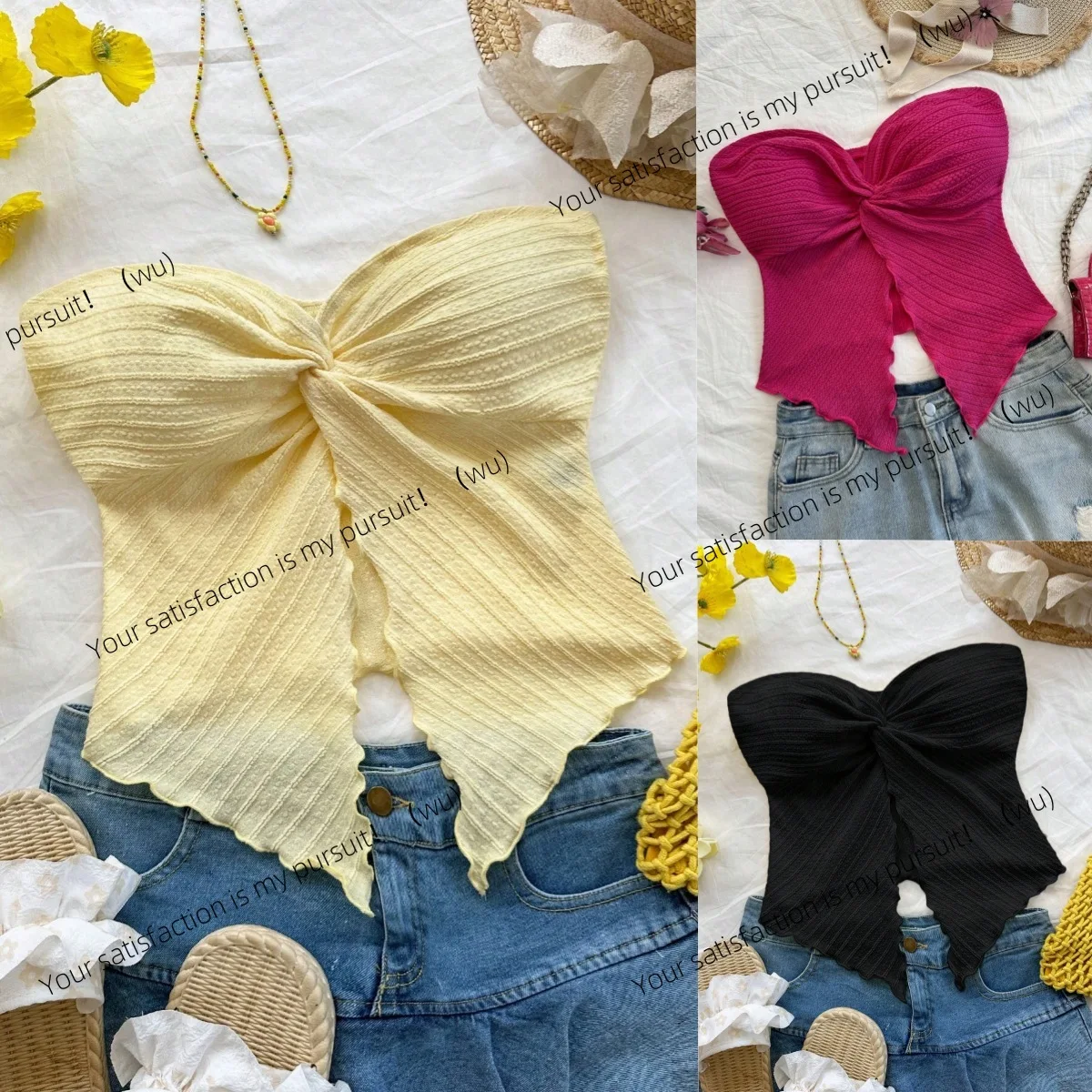 

25 New European and American beauty back tube top small vest women wear bottoming shirt top