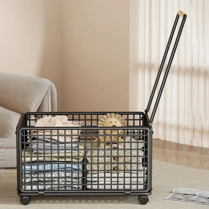 

Movable Storage Basket Iron Organizer Baskets Luxury Large Toys Clothes Organizers Cart Multipurpose Kitchen Organizing Carts