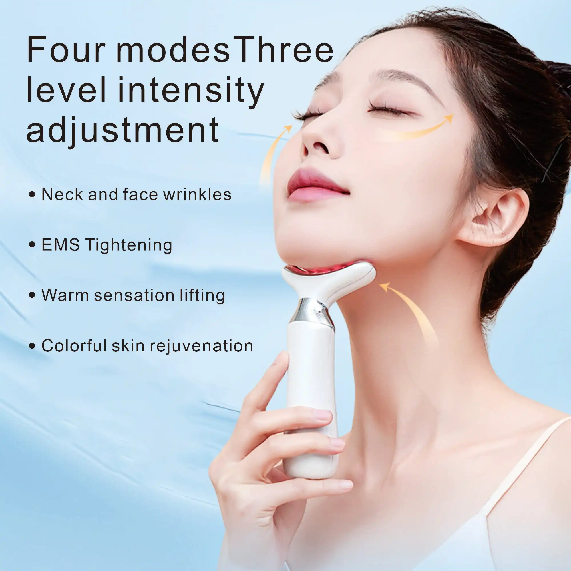 เครื่องนวดยืดผิวแบบพกพา 5 สี, เครื่องนวดหน้า, อุปกรณ์ความงามยกกระชับคอ, เครื่องมือสร้างรูปร่างใบหน้า, เครื่องนวดคอ