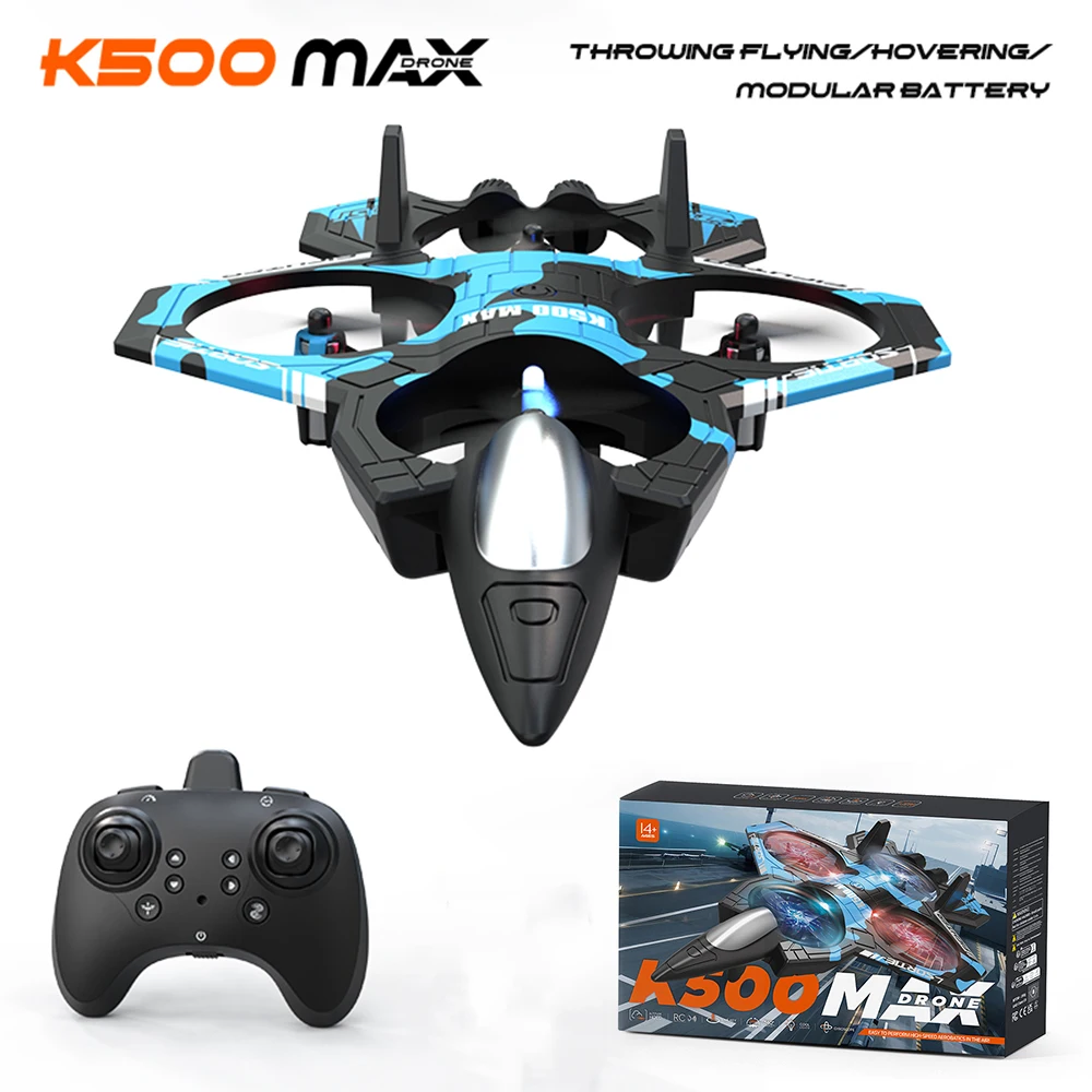 K500MAX Control remoto eléctrico 4CH Fighter 2.4G ED Iluminación 360 °   Roll Throw Fly Fijo Attitude Hover RC Avión Avión