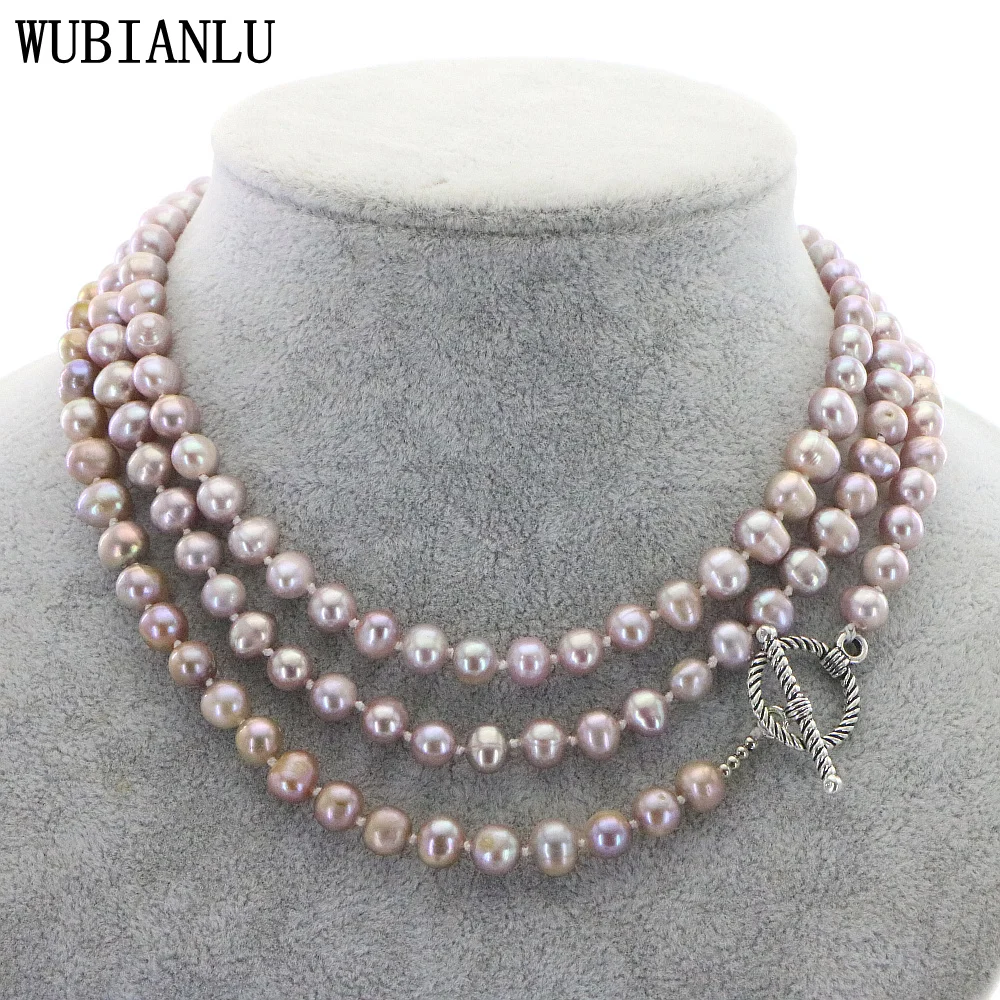 

Natural Freshwater 7-8mm Long Pearl Necklace Women In Necklaces 127cm Fashion Hot Charming Jewelry Girl Birthday Gift T261