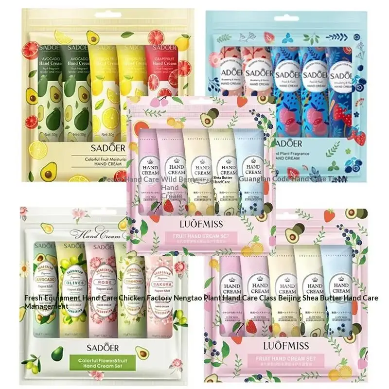 5Pcs/set SADOER Fruit Plant Fragrance Hand Cream Sets Moisturizing Anti Dry Hand Lotion Sets Hands Skin Care Products.