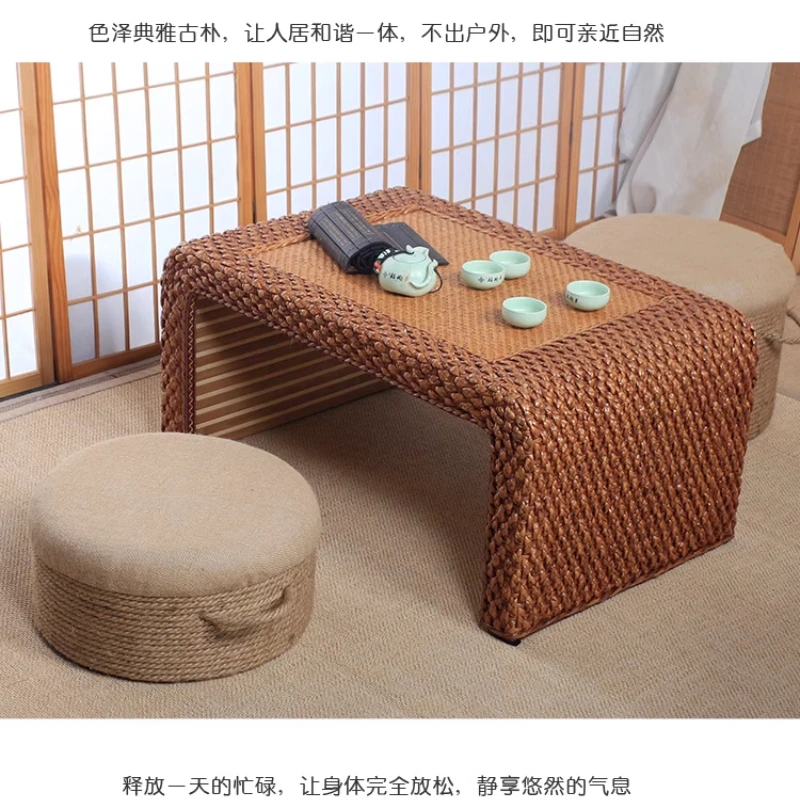 Adult-Seated Floor Seat Decor‌ Natural Jute Handwoven Pouf Ottoman - Round Comfy Cushion for Living Room Balcony,