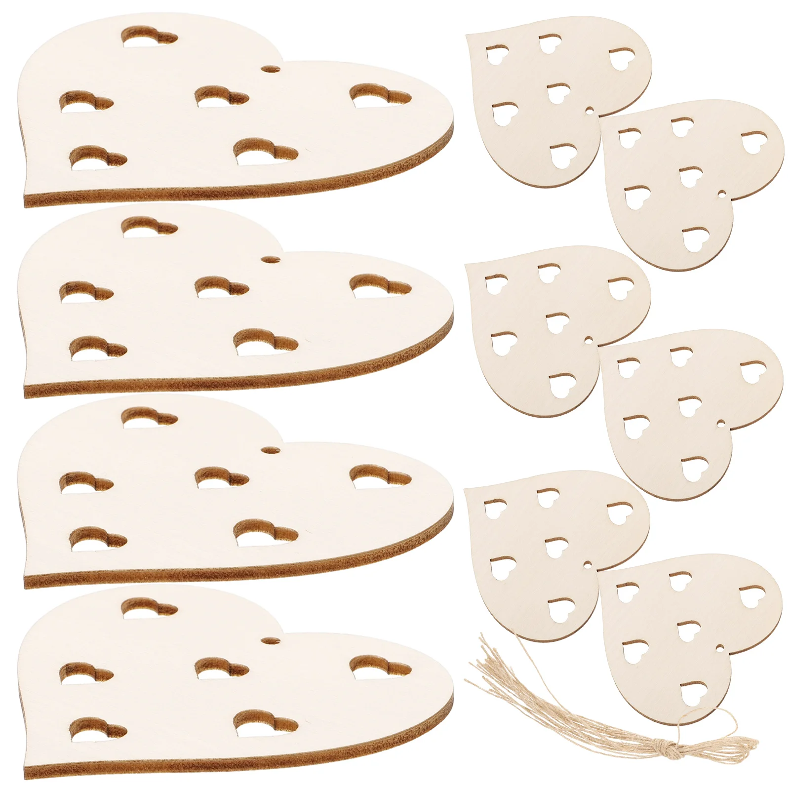 

10 Heart Shape Wooden Slices Unfinished Wood Craft Diy Material Smooth Decor Valentine Living Room Bedroom Office