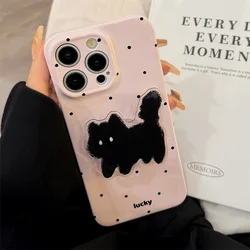 Cute cat stand holder soft silicone cartoon protect jane phone case for iphone 11 13 promax 14 12 15 pro max back funda capa