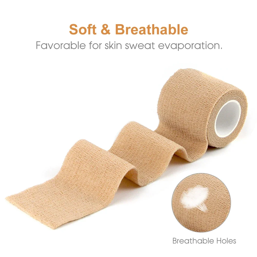 الجملة 24 لفات ضمادة ذاتية اللصق التفاف تنفس التفاف ذاتية الالتصاق للأشخاص والحيوانات الأليفة ضمادة مطاطية متماسكة #3
